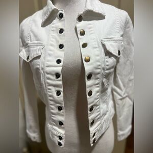 Current Elliot Snap Button White Jean Jacket Sz 1 / Small
